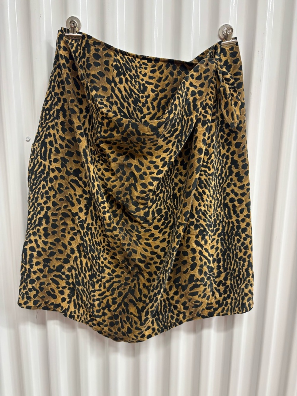 Leopard-Print Midi Skirt in Black and Brown